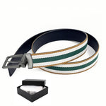HASTHIP® Cinturón de Piel para Hombre con Hebilla Automática Giratoria, Correa Ajustable sin Agujeros, Ideal para Vestir y Uso Casual, Incluye Caja de Regalo