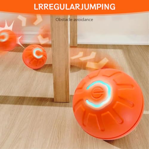 HASTHIP® Small Dog Ball, Dog Chew Toys, Rubber Toys for Dogs, Interactive Bouncing Dog Toy with Cool Lighting Ideal for Indoor and Outdoor (Relieves Anxiety, with USB Cable)