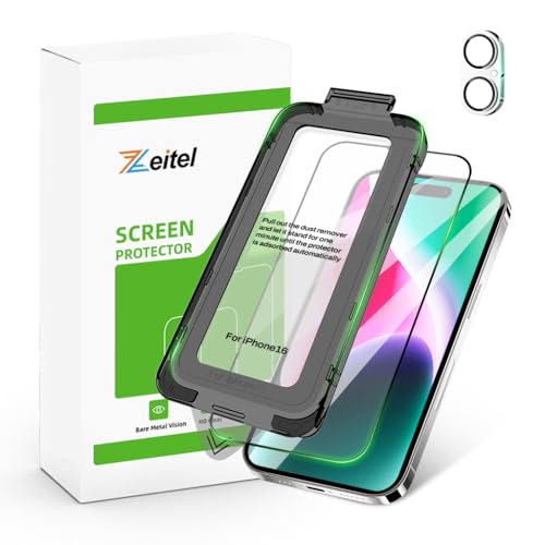HASTHIP® Privacy Screen Protector for iPhone 16Tempered Glass Easiest 2-Step Installation Auto-Alignment HD Screen Protector Kit with 2 Pieces Screen Protectors and Accessories