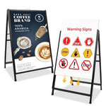 HASTHIP® 23.6x27.5 Inch Heavy Duty Metal Floor Sign Display Stand, Double-Sided & Folding with Handle, Versatile & Portable Standalone Holder for Shop, Restaurant, Events and Indoor/Outdoor Use