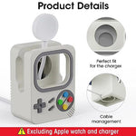 HASTHIP® Silicone Charging Stand Compatible with Apple Watch Ultra/SE/Series 9/8/7/6/5/4/3/2/1, Retro Cartoon Magnetic Wireless Charger Holder Dock, Nightstand Mode Organizer