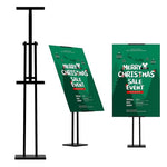 HASTHIP® Upright Sign Stand Stainless Steel Sign Holder Tilting Display Stand Rack with Adjustable Height & Angle, Commercial Advertisement Poster Stand Restaurants Menu Stand