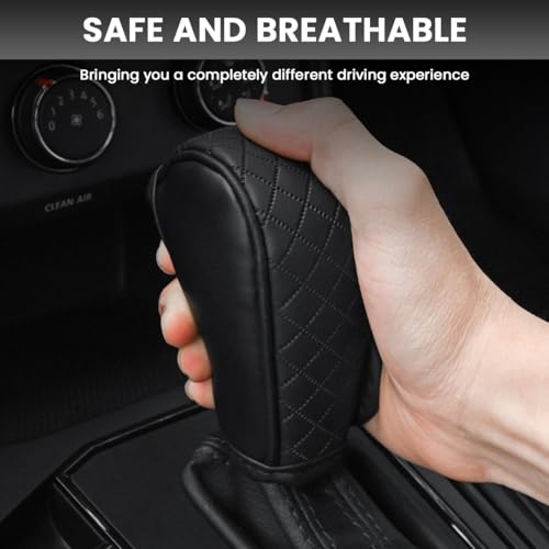 HASTHIP® VENAKON Perilla de Palanca y Funda Compatible con Chevrolet Beat 2016-2021 y Spark 2011-2017,Pomo de Cambios 5 Velocidades,Cubierta Cuero Antideslizante Duradera Accesorio para Auto Color
