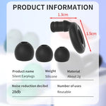 HASTHIP® Reusable Silicone Noise Cancelling Ear Plugs for Sleeping, Soft Sleep Earplugs with Extra Tips & Storage Case, Black