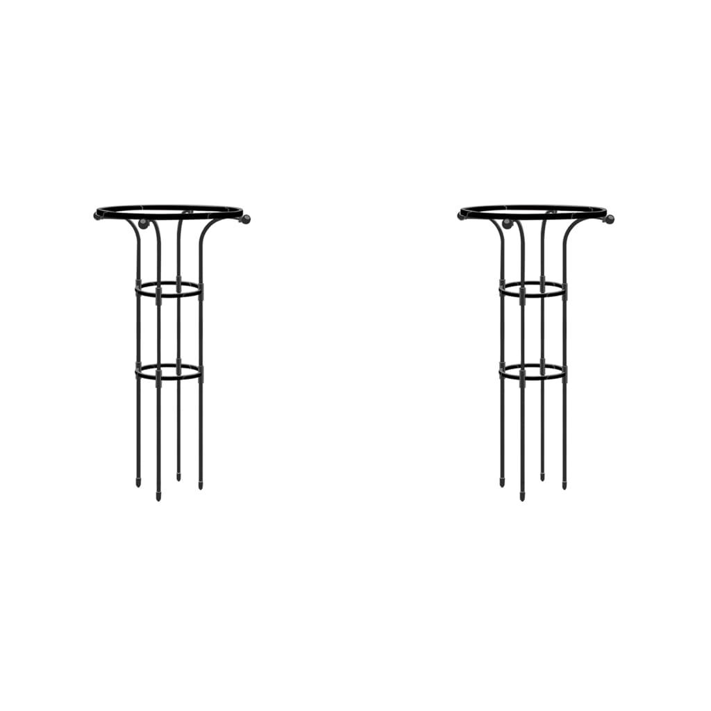 HASTHIP Metal Garden Trellis for Climbing Plants with Hollow Roof Design 90cm Height | Rust-Proof Indoor and Outdoor Support 2 PCS