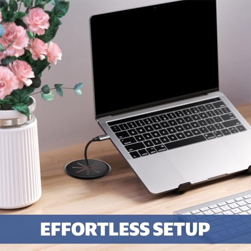 HASTHIP® 6 Pack Desk Cable Grommets 2.36 Inch Round Wire Organizer Port Hole Covers, Plastic Table Cord Management Gasket for Office, Home, Computer Desk, Power Cords, Cable Tidy, Black