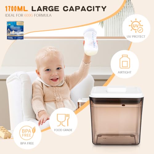 HASTHIP® 1700ml Baby Formula Dispenser with Scoop and Leveller, Foodgrade PP Anti-Leak Milk Powder Dispenser Container, Baby Snack Storage Container for Outdoor Travel Home, BPA Free