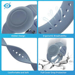 HASTHIP® OMELPIS 2 Pack Waterproof AirTag Wristband for Kids, Soft Silicone Adjustable GPS Tracker Bracelet with Hidden Protective Case, Lightweight Watch Band Compatible with Apple AirTag (Grey Blu