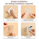 HASTHIP® 9PCS Cat Wall Hooks PVC Cartoon Tail Adhesive Towel Home Decor Utility for Kitchen Wardrobe Door Bathroom