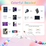 HASTHIP® Cable USB C 4 en 1 Multi Beaded 3.3FT 66W Cargador Rápido MFi Certificado Compatible con iPhone 16/15 Pro Max, iPad, Galaxy S25/S24, USB A Tipo C iOS