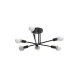 HASTHIP® Lámpara Colgante de 6 Luces para Salón,Luminaria Moderna de Metal,Candelabro Techo Industrial Compatible con Bombilla E27 (Sin Bombilla Eléctrica con Cable)