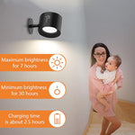 HASTHIP® Dual Head RGB LED Wall Lights for Home, 360° Rotatable Magnetic Rechargeable Lamp with Remote, 5 Brightness Levels, Metal Modern Light for Bedroom, Study, Closet