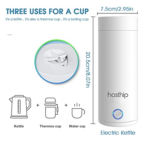HASTHIP® Electric Kettle for Travel Portable 400 ML Mini Kettle for Hot Water In-Built 300W Heating Element to Boil and Tea Small Kettles Not Suitable Car 2 PCS