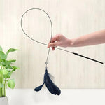 HASTHIP® Cat Toys, Cat Teaser Toy with Bell, Fixable Cat Interactive Toys with Suction Cup, Elastic Toys for Kittens, Persian Cat Toys and Feather Toys, Funny Cat Playing Toys for Indoor