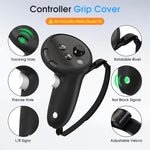 HASTHIP® Silicone Accessories for Meta Quest 3S, 5-in-1 Protective Case Set for Quest 3S, VR Skin Cover Case, Silicone Face Pad, Lens Cover, Controller Grip Cover with Adjustable Fastening Strap