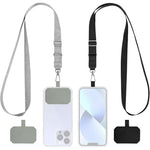 HASTHIP® 2Pcs Phone Sling Straps with Insert Sheets Adjustable Phone Sling Straps Nylon Sling Straps for Phone Metal Quick Release Buckle Design Travel Carry-on Phone Sling Straps, Black & Grey