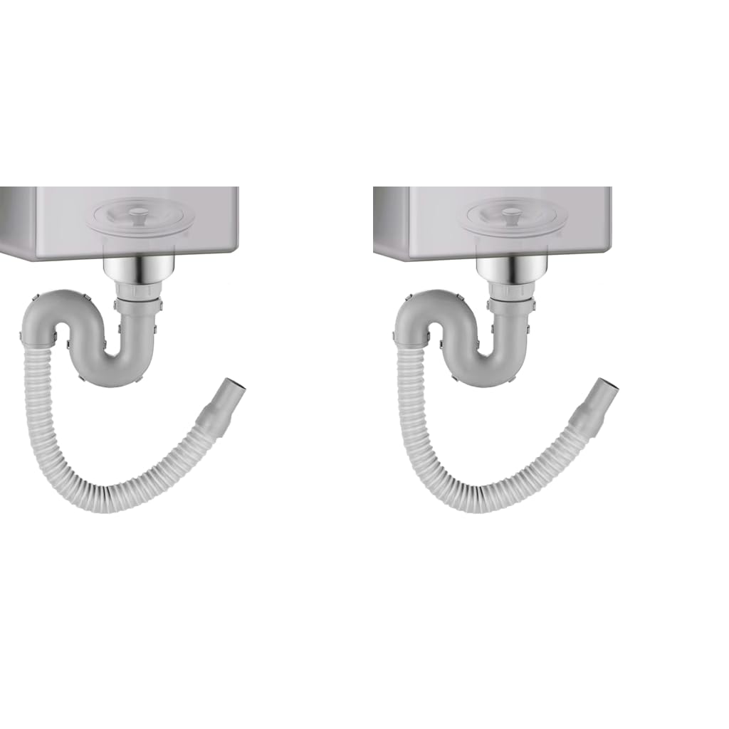 HASTHIP Kitchen Sink Drain Pipe Kit for Home Use with 3.35–4.33 in Flange and U Shaped P Trap