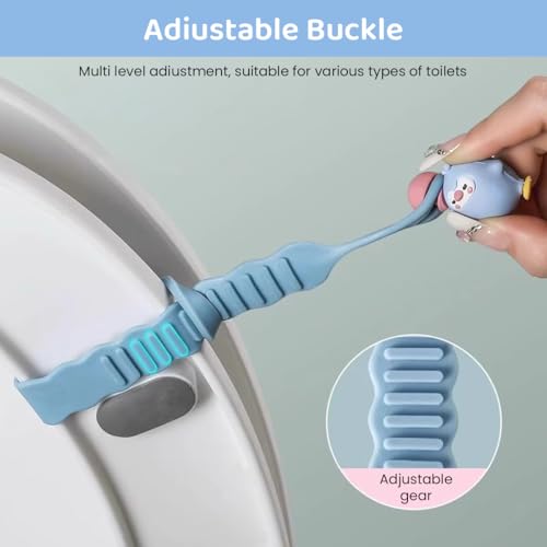 HASTHIP® 2 Pack Cartoon Toilet Seat Lifter Handle,Hygienic No-Touch Suction Cup Clip,Universal Toilet Cover Lifter for Bathroom Cute Seat Handle Lift Tool
