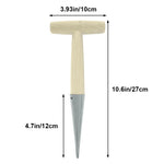HASTHIP Dibber for Seed and Seedling Planting with 10 in Wooden Handle and Metal Tip | Ergonomic T Handle