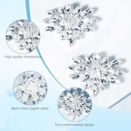 HASTHIP® 2Pcs Shoe Clips Charms for Women, Crystal Rhinestone Shoe Decoration, Detachable Rhinestone Crystal Shoe Buckle Clips, Bridal Wedding Prom Party High Heels Accessories
