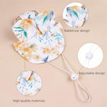 HASTHIP® Small Dog Hat, Cute Puppy Sun Visor Hat with Bunny Ears Fashion Printed Sun Hat for Small Dogs with Chin Strap Dog Dressing Up Accessory Dog Hat for Party, Photography