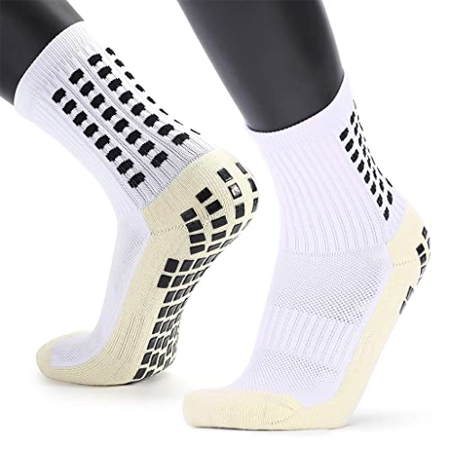 HASTHIP® Athletic Socks for Men Women, Hi-Tech Performance Rubber Anti-Slip and Thicken Cushion Sport Socks Ankle Length Socks for Badminton Soccer Running Gym & Indoor Training