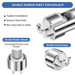 HASTHIP® Bathroom Shower Head Holder with Integrated Hooks Universal Slide Bar Bracket for 16-27mm Modern ABS Dual Hanging Hook Adjustable 2PCS