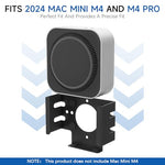 HASTHIP® Mac Mini M4 Mount,Under Desk & Wall Mount Holder Bracket for 2024 Mac Mini,Metal Organizer Rack Compatible with Accessories Space-Saving Computer Stand Screw Fixed Installation