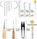 HASTHIP Leather Sewing Kit for DIY Upholstery with Curved and Large-Eye Needles | Waxed Thread Craft Set