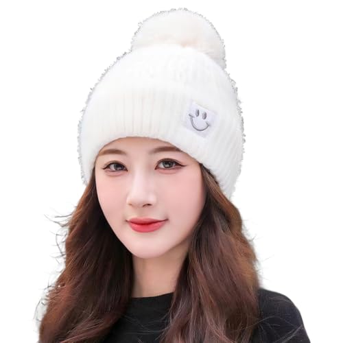 HASTHIP® Sombrero de invierno y otoño para niñas,cálido gorro de punto suave con diseño moderno y cómodo,ideal para exterior uso diario
