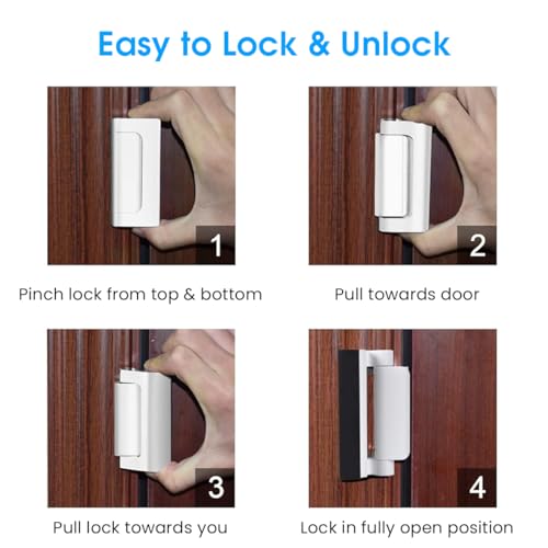 HASTHIP® Child-Proof Cabinet Lock Home Safety Door Lock Cupboard Door,Sliding 3 Inches Aluminum Alloy Security Screw Mounted Child Security for Closet
