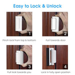 HASTHIP® Child-Proof Cabinet Lock Home Safety Door Lock Cupboard Door,Sliding 3 Inches Aluminum Alloy Security Screw Mounted Child Security for Closet