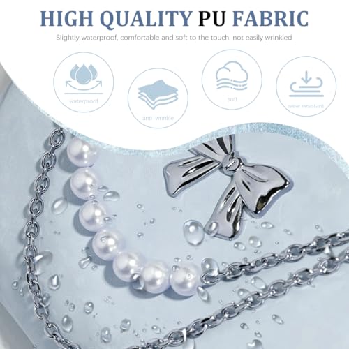 HASTHIP® Tote Bag for Women PU Hobo Bag Chic Bow Charm Chain Shoulder Bag Convertible Shoulder Bag Backpack Fashion Casual Hobo Bag, Blue