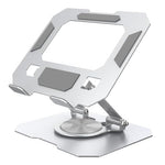HASTHIP® Tablet Stand Holder 4.7-12.9 Inch, Adjustable Foldable 360° Rotatable Desktop Riser for iPad, Android, Huawei, Surface & Tablets, Ergonomic Anti-Slip Aluminum Cooling Base for Office, Silver
