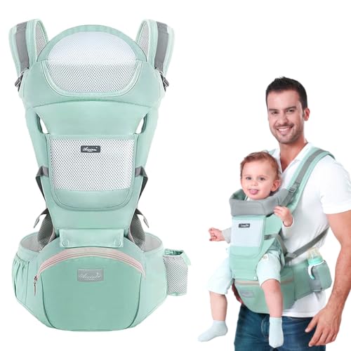 HASTHIP® Soft 6 In 1 Green Baby Carrier With Lumbar Support For Baby With