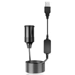 HASTHIP® Cable Convertidor USB a Encendedor de Cigarrillos 5V a 12V,Adaptador de Enchufe Coche Macho Hembra,1.2M Cable Largo Plug and Go Compatible con Grabadora Conducción