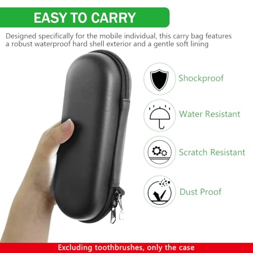 HASTHIP® Estuche rígido de viaje para cepillo de dientes eléctrico compatible con Oral-B Pro 500 300 1500 iO series 7 8 9