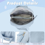 HASTHIP® Large Pencil Pouch for Girls Boys,Extra Big Case with 5 Compartments,Zippered Organizer for Women Cute Blue Aesthetic School Supplies Teens