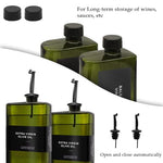 HASTHIP® 2 Pack 500ml Dispensador de Aceite de Oliva Vidrio Oscuro para Cocina con Boquilla Precisa,Embudo Silicona,Etiquetas Impermeables Botellas Antigoteo Recargables para Aceite y Vinagre