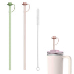 HASTHIP Silicone Straws for Stanley Cup with Caps 12 in Replacement | Food Grade 2 Pcs Set
