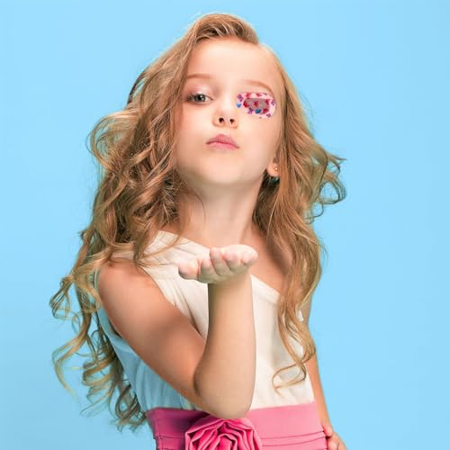 HASTHIP® 40Pcs Eye Patches for Kids, Cartoon Breathable Cotton Adhesive Eye Patch for Kids After Surgery Adhesive Non-woven Fabric Eye Patches for Lazy Eye, Eye Cover for Eyesight Correction