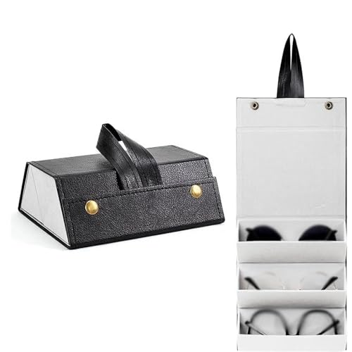 HASTHIP® Estuche de Viaje para Gafas de Sol,Caja Plegable para Gafas,Organizador Portátil y Duradero Anteojos con Diseño Compacto Viajes y Uso Diario