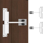 HASTHIP® 2pcs Door Closer,Zinc Alloy Automatic Safety Spring Door Closer,Adjustable Closing Hinge Quiet for Wooden Metal Security Weight Up to 30 Kgs (White)