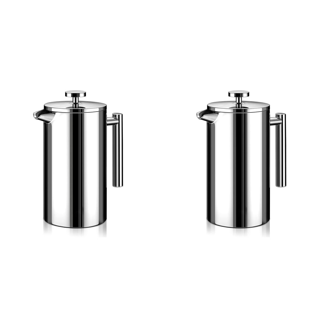 HASTHIP French Press Coffee Maker 800ml for Coffee and Tea with 4 Level Filtration | 304 Stainless Steel Double Insulated Design
