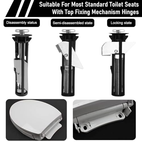 HASTHIP® Universal Toilet Seat Bolt Kit, Stainless Steel Screws Replacement, Secure & Hygienic Hardware Set for Toilet Seats, Pack of 2
