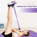 HASTHIP® 6-Tube Natural Latex Tension Rope Resistance Band Set for Workout, Home Gym & Stretching, Durable NBR Material, Non-Slip Foam Pedals & Handles, Portable Fitness Equipment for Men & Women