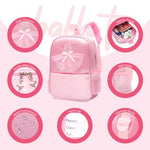 HASTHIP® Girls Backpack, Pink Ballet Dress School Bag, Waterproof Nylon Bookbag for Kids, Cute Dance Class Backpack with Zipper, Large Capacity Travel Bag, Birthday Christmas Gift for Girls Students