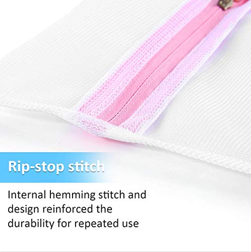 HASTHIP Mesh Laundry Bag Set for Machine Wash with Auto Lock Zippers | 7 Piece Nylon