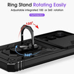 HASTHIP® Phone Case for Samsung Galaxy S24 Plus with Magnetic Kickstand Phone Grip, Hard PC Phone Case with Sliding Camera Cover Anti-scratch Phone Case for Samsung Galaxy S24 Plus