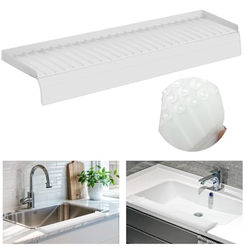 HASTHIP® Silicone Sink Edge Protector Splash Guards, Fleixble Cuttable Kitchen Sink Splash Guard Kitchen Sink Countertop Protectors from Scratches, Stains, Splashes (4x20 inches)